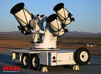 One of several MARS Kineto Tracking Mounts (KTMs). Photographed at the Dedication of Spaceport America, New Mexico.